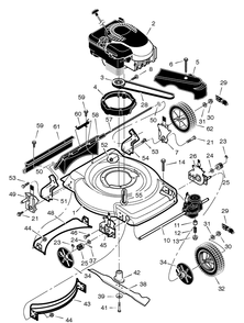 Mower Housing Assembly Diagram and Parts List for 228512X8A 2005 Briggs and Stratton Lawn Mower